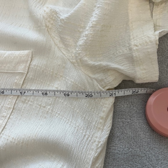 Anthropologie | Maeve Aria Textured Cream White Cotton Button Shirtdress size M - Picture 10 of 10